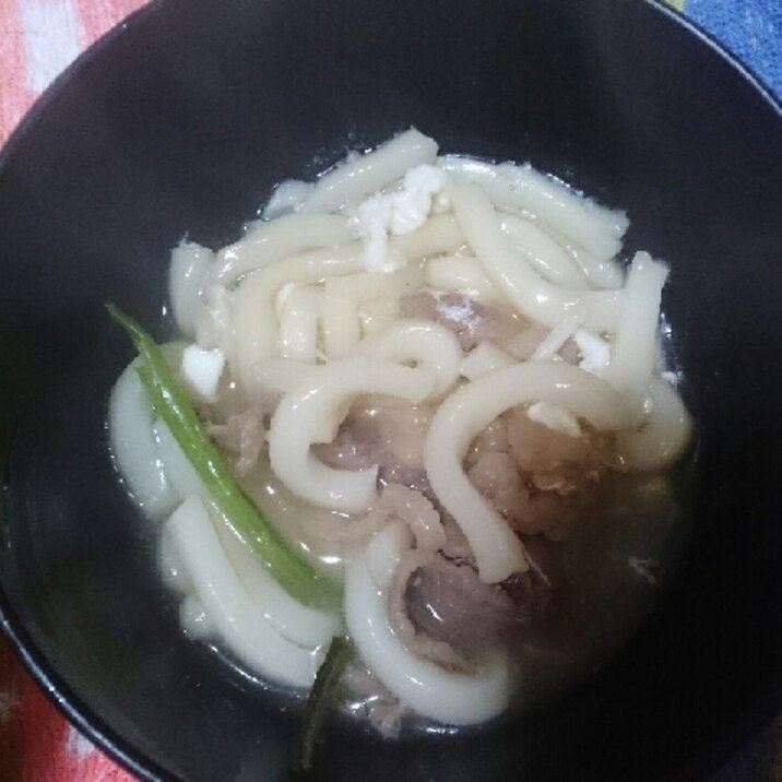 ほうれん草と卵の肉うどん